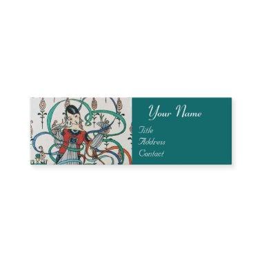 YOUNG GIRL WITH COLORFUL RIBBON SWIRLS AND CUPID MINI BUSINESS