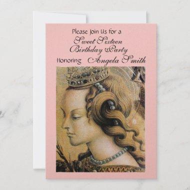 YOUNG PRINCESS SWEET 16 PARTY Gold Pink Invitations