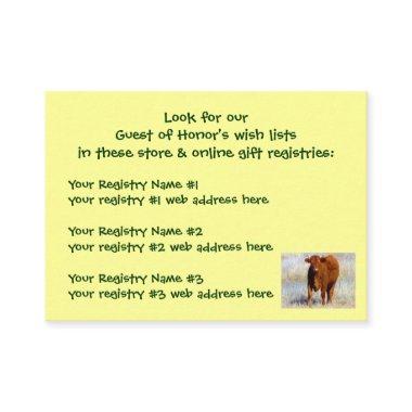 Young Red Cow Shower Gift Registry Western Enclosure