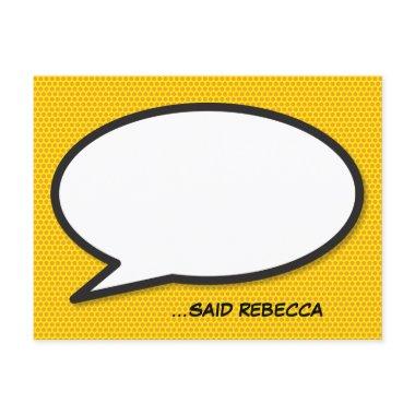Your Message Speech Bubble Fun Retro Comic Book Announcement Post