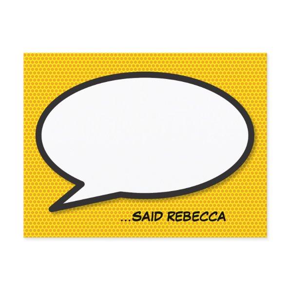 Your Message Speech Bubble Fun Retro Comic Book Announcement Post