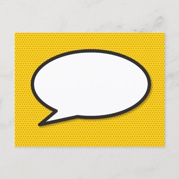 Your Message Speech Bubble Fun Retro Comic Book Announcement Post