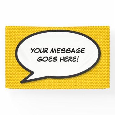 Your Message Speech Bubble Fun Retro Comic Book Banner