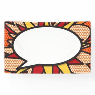 Your Message Speech Bubble Fun Retro Comic Book Banner