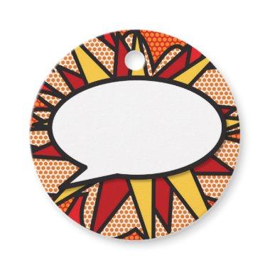 Your Message Speech Bubble Fun Retro Comic Book Favor Tags