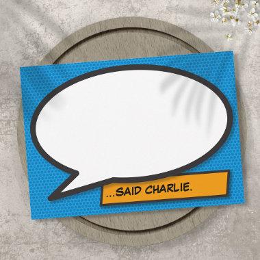 Your Message Speech Bubble Fun Retro Comic Book Invitations