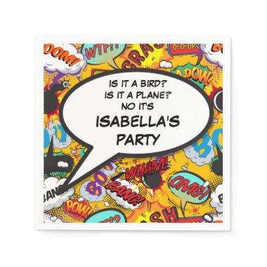 Your Message Speech Bubble Fun Retro Comic Book Napkins