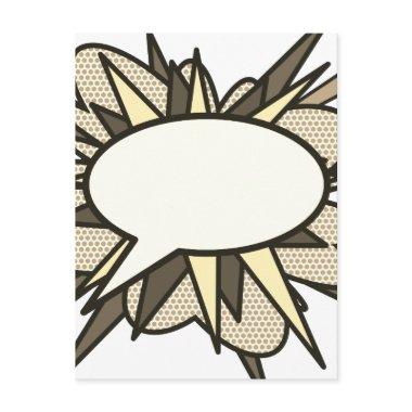 Your Message Speech Bubble Fun Retro Comic Book PostInvitations