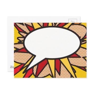 Your Message Speech Bubble Fun Retro Comic Book PostInvitations