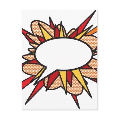 Your Message Speech Bubble Fun Retro Comic Book PostInvitations