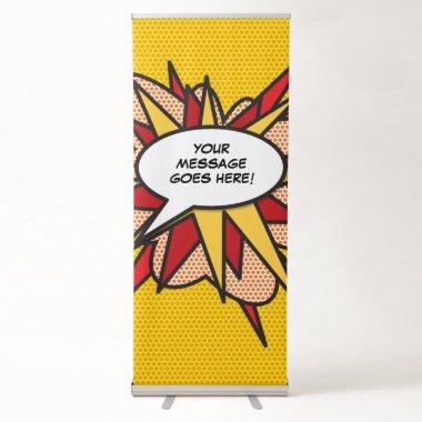 Your Message Speech Bubble Fun Retro Comic Book Retractable Banner