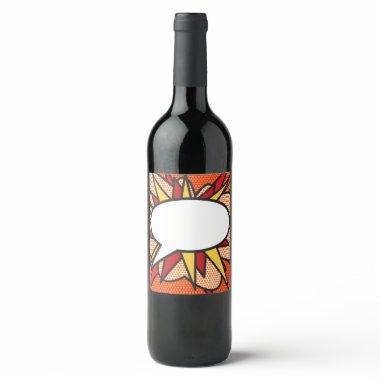 Your Message Speech Bubble Fun Retro Wine Label