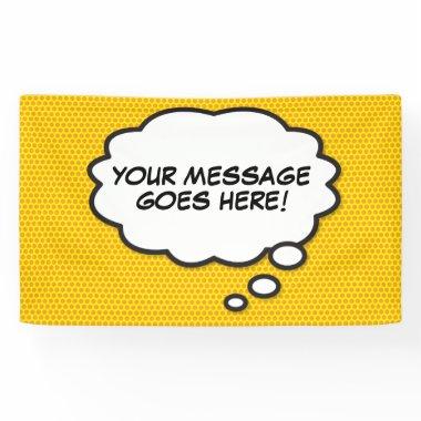 Your Message Think Bubble Fun Retro Comic Book Banner