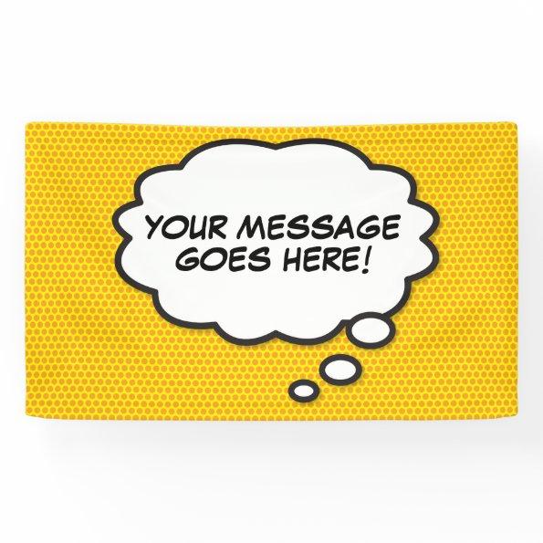 Your Message Think Bubble Fun Retro Comic Book Banner