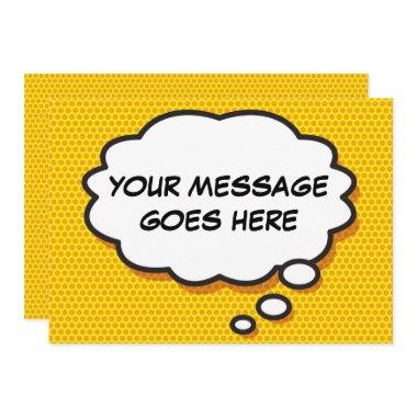 Your Message Thought Bubble Fun Retro Comic Book