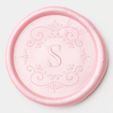 Your Monogram Initial with Decorative Border Wax Seal Sticker