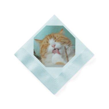 YOUR OWN PHOTO IMAGE Cat's Party Paper Napkins