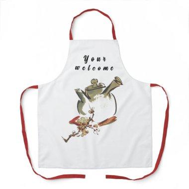 Your welcome,Cooking and serving with the chef Apron