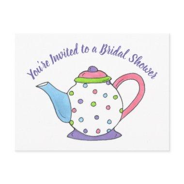 You're Invited Teapot Tea Party Bridal Shower Invitation PostInvitations