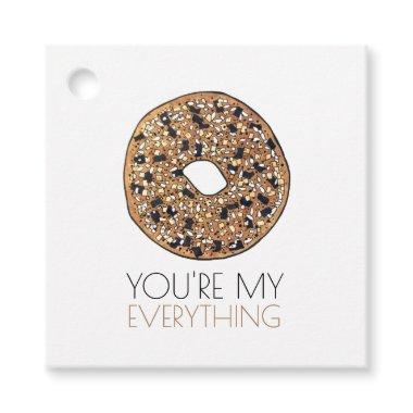 You're My Everything Bagel Breakfast Food Love Favor Tags