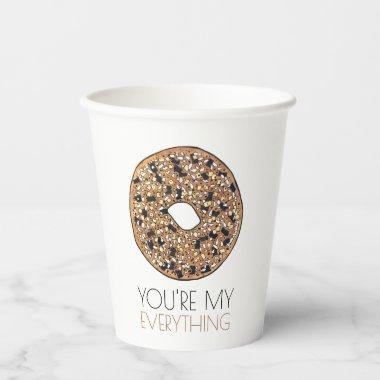 You're My Everything Bagel Breakfast Food Love Paper Cups
