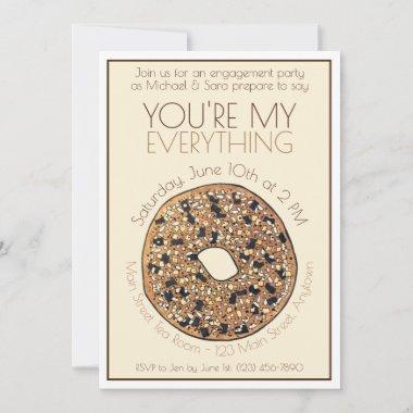 You're My Everything Bagel Wedding Engagement Invitations