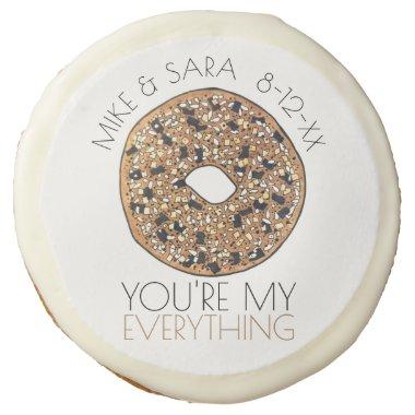 You're My Everything Bagel Wedding Engagement Sugar Cookie