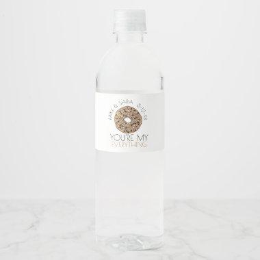 You're My Everything Bagel Wedding Engagement Water Bottle Label