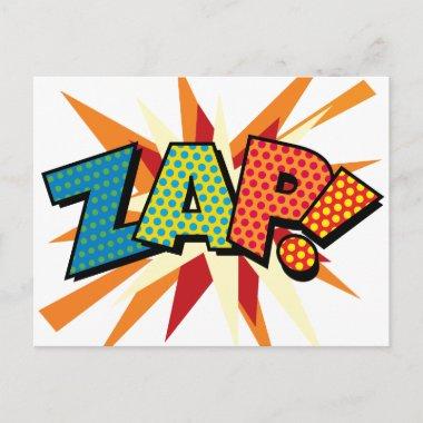 ZAP Fun Retro Comic Book Pop Art PostInvitations