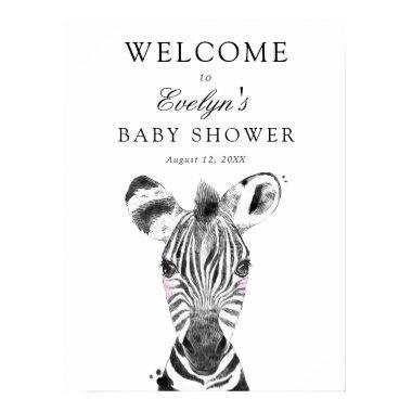 Zebra Baby Shower Welcome Sign