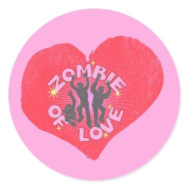 Zombie of Love Retro Punk Grunge Rocker Valentines Classic Round Sticker