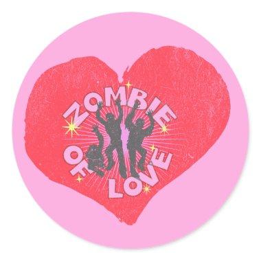 Zombie of Love Retro Punk Grunge Rocker Valentines Classic Round Sticker