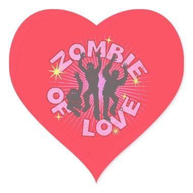 Zombie of Love Retro Punk Grunge Rocker Valentines Heart Sticker