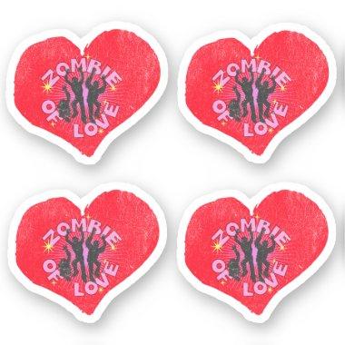Zombie of Love Retro Punk Grunge Rocker Valentines Sticker